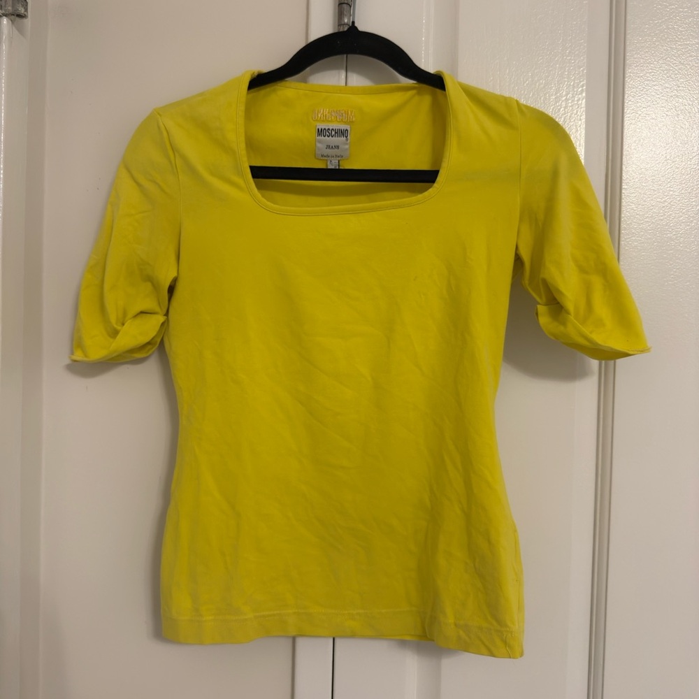 Moschino Bright Yellow Short Sleeve Top